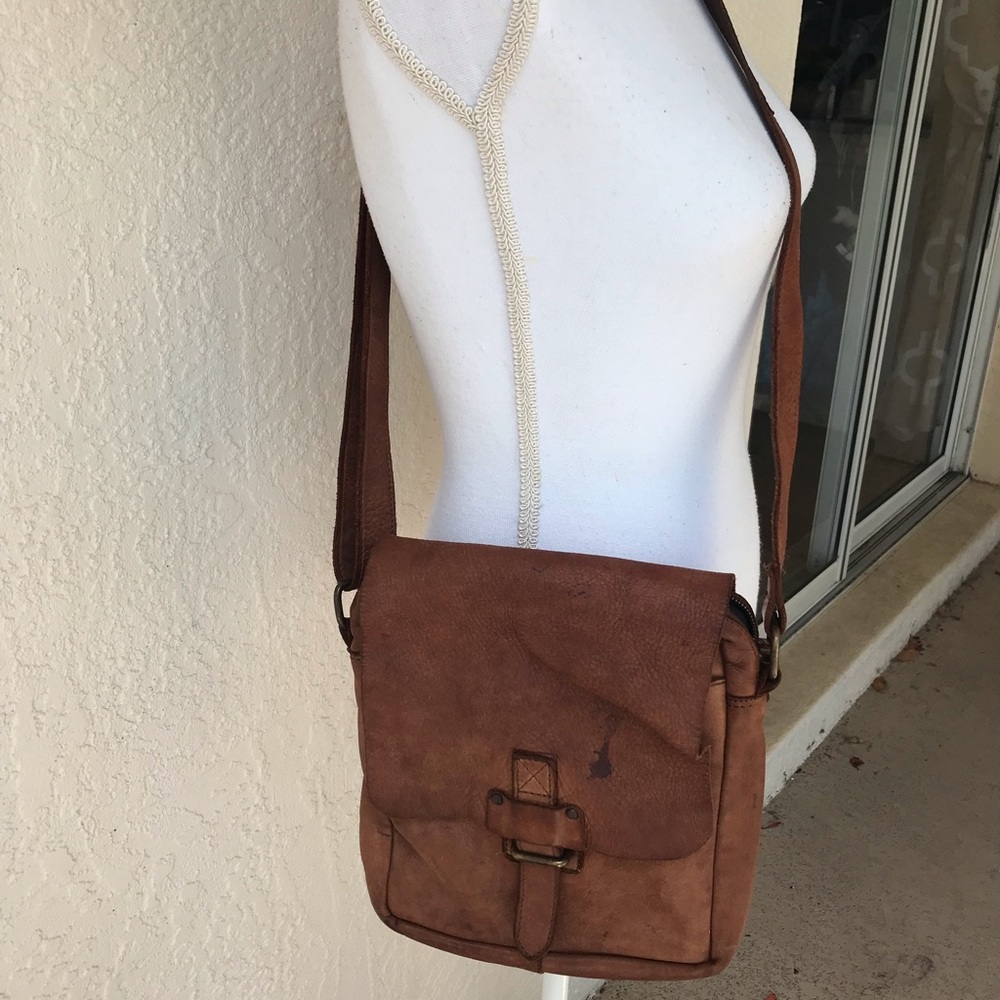 Harbour 2nd Leather Crossbody Shoulder Messenger Bag Purse BROWN